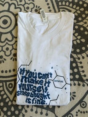 NWOT Self Care Is For Everyone Short Sleeve Graphic Tee with Blue Dopamine Print